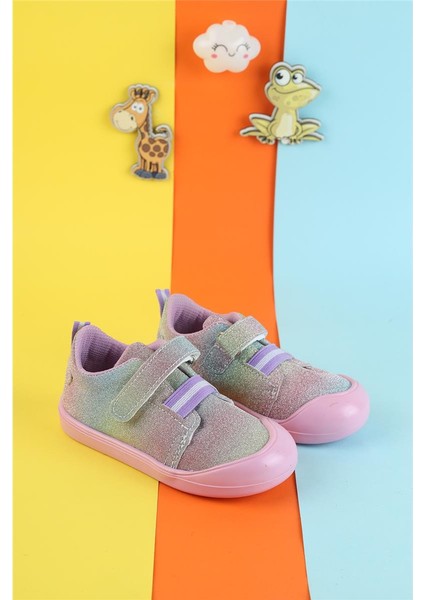 Unisex Tam Ortapedik Esnek Hava Alan Çocuk Spor Ayakkabısı Cırtlı Yumuşak Çocuk Renkli Sneaker