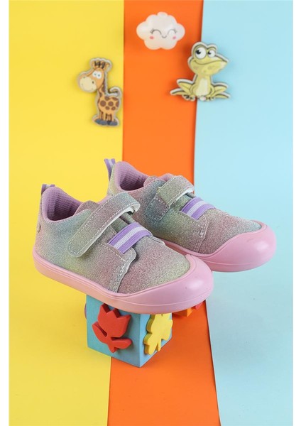 Unisex Tam Ortapedik Esnek Hava Alan Çocuk Spor Ayakkabısı Cırtlı Yumuşak Çocuk Renkli Sneaker indirimleri