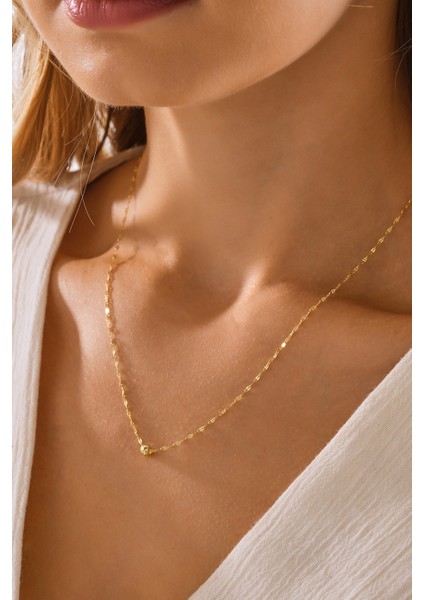 14 Ayar Altın Dorika Toplu Aynalı Zincir Kolye fiyatları