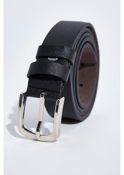 Erkek Deri 3 cm Klasik Siyah Kemer
