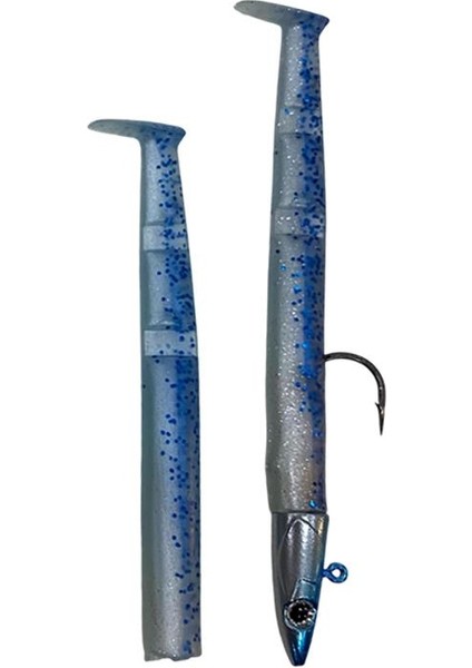 3 Ürün Ryuji Max Fish 100MM 12,5gr 2+1 Silikon Yem Lemon Back+Blue Silver+Pearl Glow modelleri