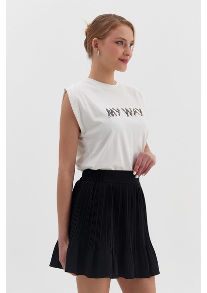 Beli Lastikli Pilelli Mini Etek modelleri