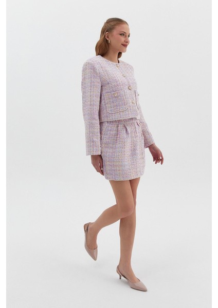 Cep Detaylı Tüvit Mini Etek modelleri