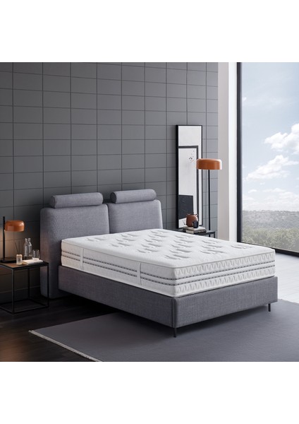 Barte Prestige Prime Yatak, Baza, Başlık 3'lü Set - Gri