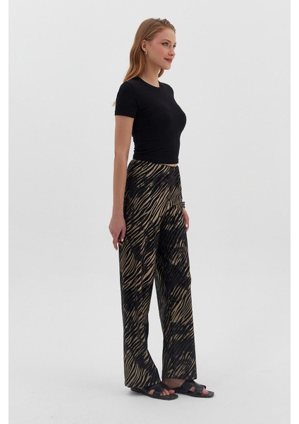 Gold/silver Zebra Desenli Pantolon modelleri