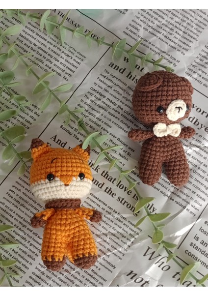 Amigurumi Minik Sevimli Hayvan Oyuncaklar (Kumkurdu Tilki ve Ayıcık)