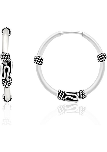 Gümüş Halka Küpe 17 mm 925 Ayar Kadın Küpe ST249