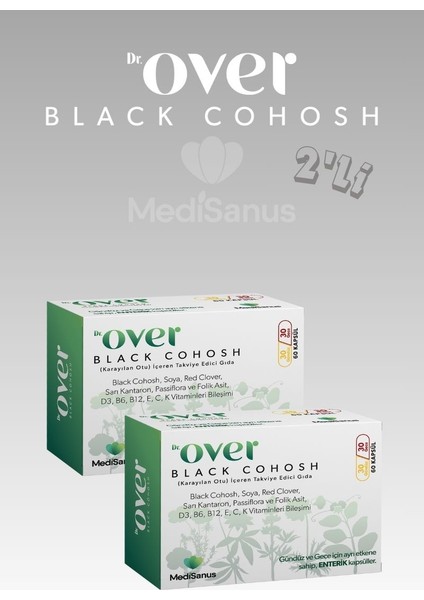 2'li Black Cohosh Takviye Edici Gıda 30 Gece - 30 Gündüz 60 Kapsül