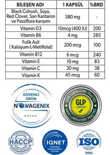 2'li Black Cohosh Takviye Edici Gıda 30 Gece - 30 Gündüz 60 Kapsül