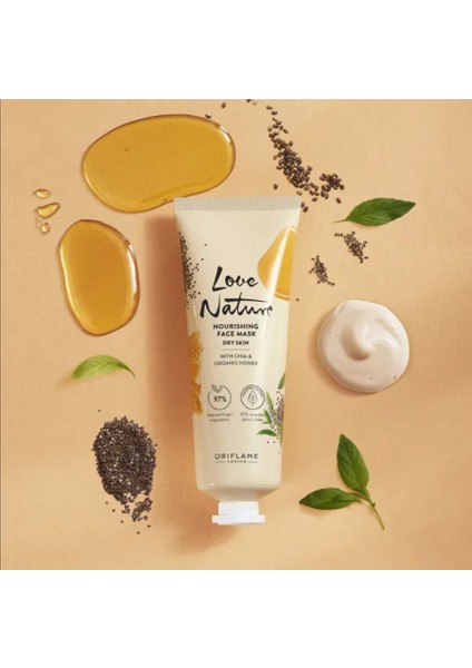 Love Nature Chia ve Organik Bal Içeren Besleyici Yüz Maskesi