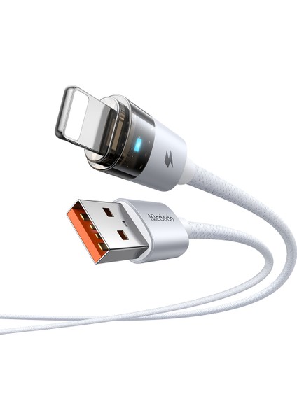 CA-6912 30W Gösterge Işıklı Usb-A To Lightning Şarj ve Data Kablosu 1.2m - beyaz