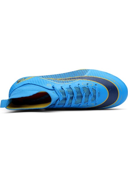 Çocuk Futbol Ayakkabıları, Yüksek Yardım Erkek Kız Spor Futbol, Mavi (Yurt Dışından) modelleri
