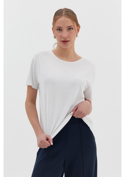 Bisiklet Yaka Modal Tişört modelleri