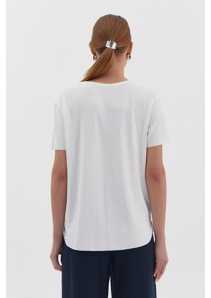 Bisiklet Yaka Modal Tişört fırsatları