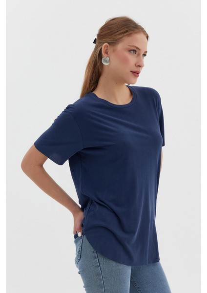 Modal Kesik Kollu Basic Tişört modelleri