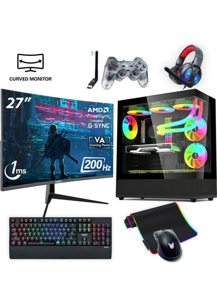 Nextgen R5-B-X I5 13400F 32GB Ddr5 1tb M.2 Nvme Rtx 4060TI 8gb 27" 200HZ 240MM Sıvı Soğutma Oyuncu Masaüstü Bilgisayarı