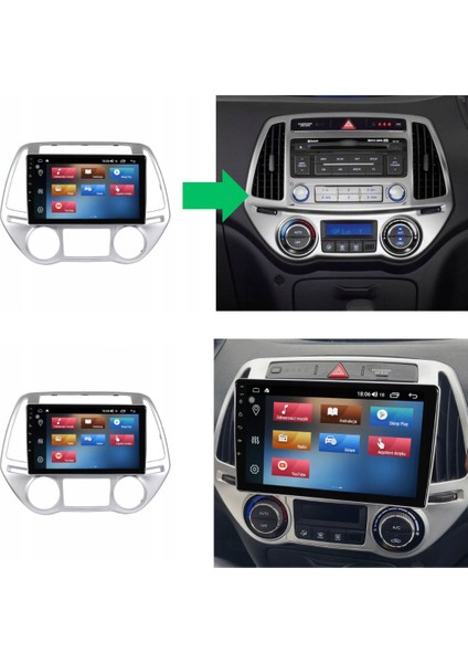 Hyundai I20 - Araç Multimedya Ekran - 2gb 32GB - Düz Dijital - Silver - 2013 - 2014 - 9 Inch - Hıgh Sound - Vsr fırsatları