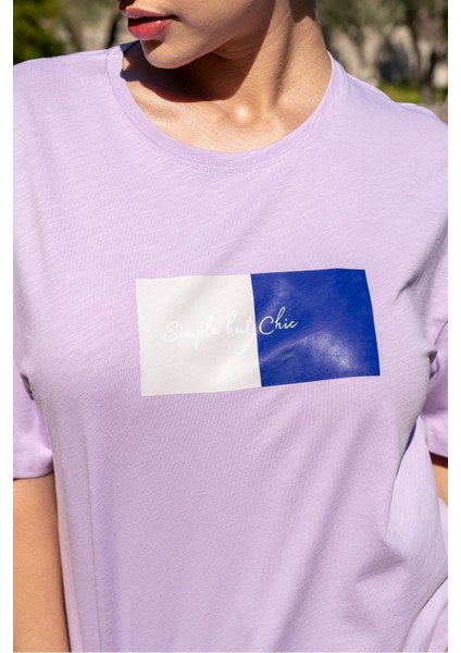 Kadın Oversize Fit Bisiklet Yaka Baskılı Kısa Kollu T-Shirt fiyatları