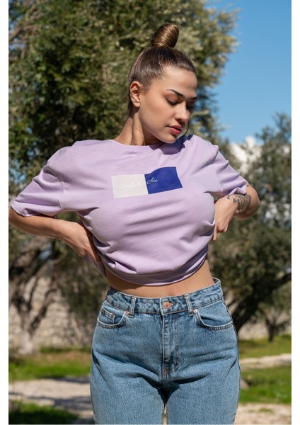 Kadın Oversize Fit Bisiklet Yaka Baskılı Kısa Kollu T-Shirt fırsatları