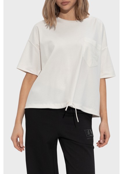 Pamuk Oversize Fit Bisiklet Yaka Tek Cepli T Shirt Bayan T Shirt EW000891 AF12545 U0006