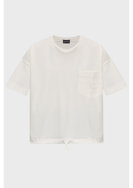 Pamuk Oversize Fit Bisiklet Yaka Tek Cepli T Shirt Bayan T Shirt EW000891 AF12545 U0006