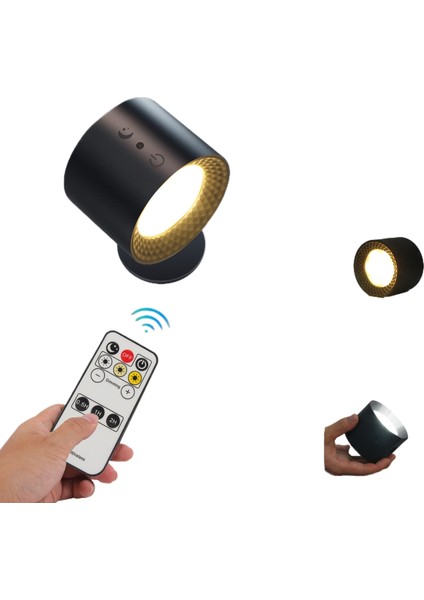 Akıllı Manyetik Duvar Lambası USB Üç Renk Sıcaklığı Kısılabilir Iç Mekan Duvar Lambası Uzaktan Kumandalı Gece Lambası (Yurt Dışından)