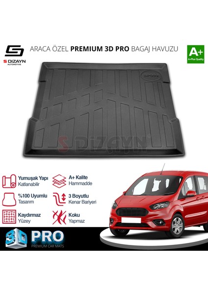 Ford Courier 3D Pro Bagaj Havuzu 2014-2024 A+ Kalite