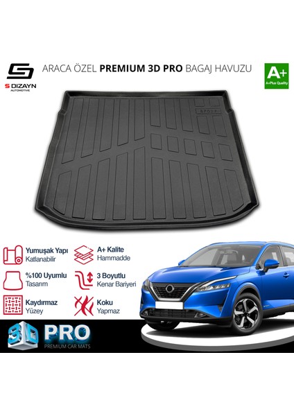 Nissan Qashqai 3D Pro Bagaj Havuzu Üst Bagaj 2021 Üzeri