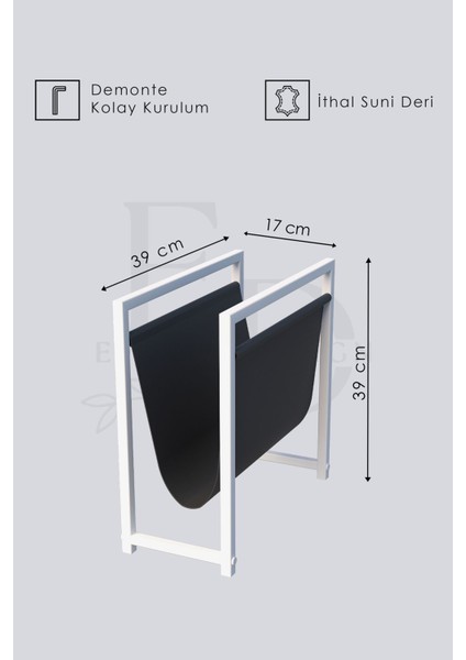 Coral Koltuk Yanı Dergilik , Gazetelik , Kitaplık, Beyaz Metal - Taba Deri