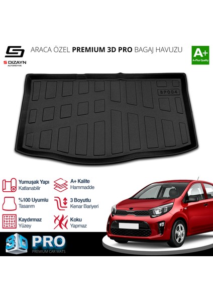 Kia Picanto 3D Pro Bagaj Havuzu 2017 Üzeri