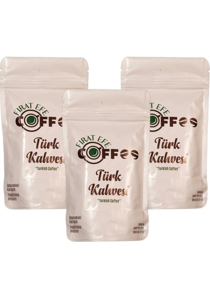 Fırat Efe Coffee ® Orta Kavrulmuş Türk Kahvesi 100 gr 3'lü Paket