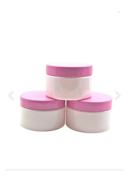Beyaz Pembe Boş Krem Kutusu 25 ml Seyahat Boy Mini Organizer Şampuan-Losyon-Krem Haznesi x 5 Adet