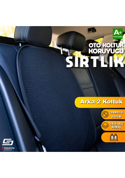 Oto Arka Koltuk Sırt Koruyucu Kılıf Siyah Universal 2 Parça A+ Kalite
