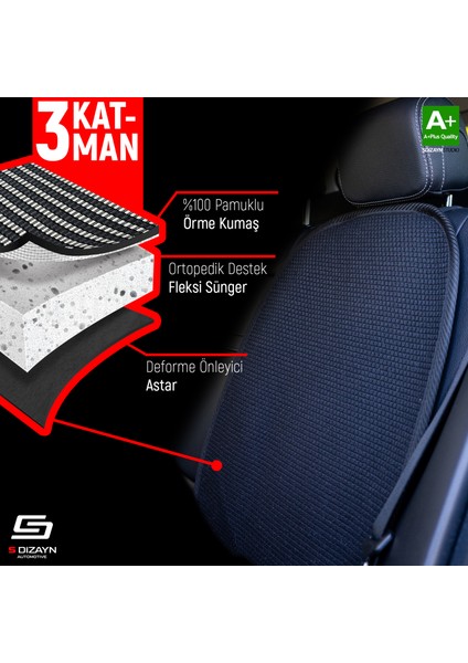 Oto Arka Koltuk Sırt Koruyucu Kılıf Siyah Universal 2 Parça A+ Kalite