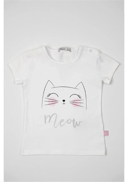 Kız Çocuk Meow Tshirt