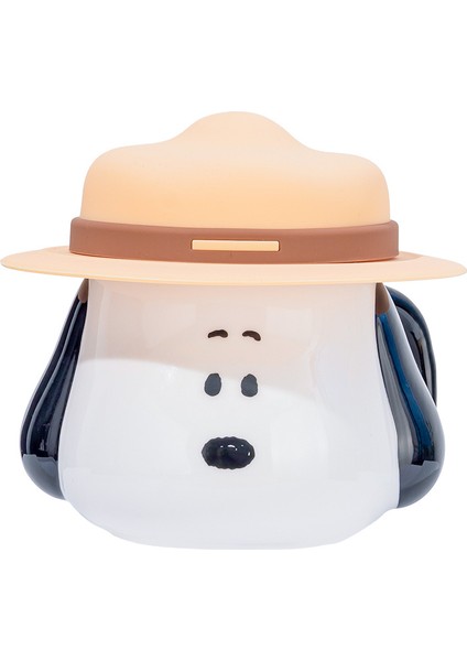 Snoopy Hasır Şapkalı Kapaklı Kupa Seramik Kupa Kahve Kupa (Yurt Dışından)