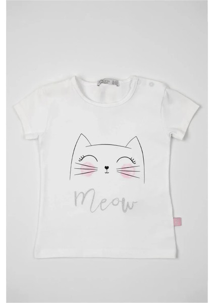 Kız Çocuk Meow Tshirt