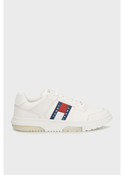Tommy Jeans Logolu Deri Sneaker Ayakkabı Erkek Ayakkabı EM0EM01576 Tcr