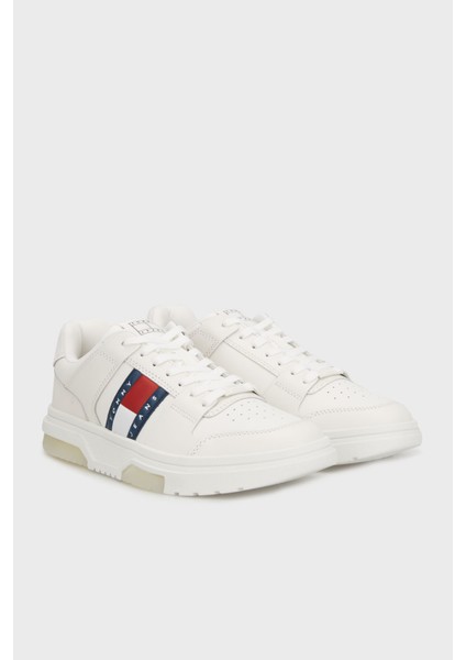 Tommy Jeans Logolu Deri Sneaker Ayakkabı Erkek Ayakkabı EM0EM01576 Tcr