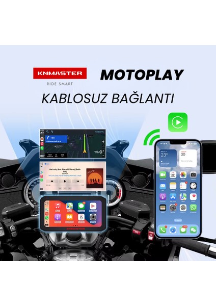 Motoplay 2000 – 6.25” 2k Çift Kameralı Kablosuz Carplay & Android Auto Destekli Motosiklet Multimedya Ekranı