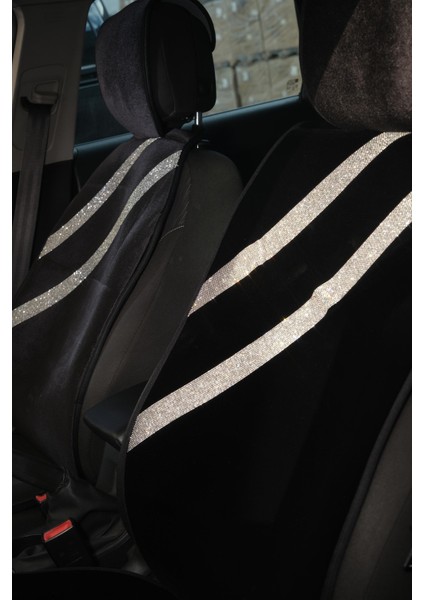 Koltuk Kılıfı Kadife & Gümüş Düz Şeritli