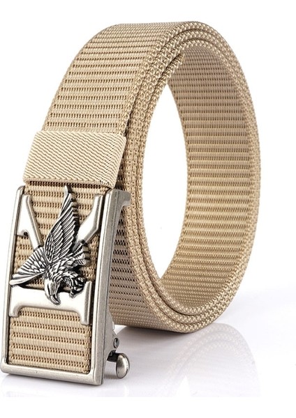 Tuval Kemer Erkek Otomatik Toka Rahat Pantolon Örgülü Kemer Naylon Taktik Kemer (Yurt Dışından)