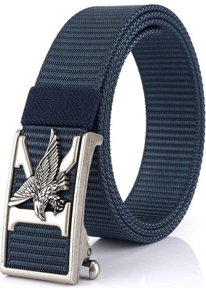 Tuval Kemer Erkek Otomatik Toka Rahat Pantolon Örgülü Kemer Naylon Taktik Kemer (Yurt Dışından)