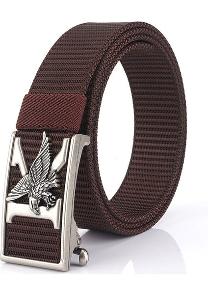 Tuval Kemer Erkek Otomatik Toka Rahat Pantolon Örgülü Kemer Naylon Taktik Kemer (Yurt Dışından)