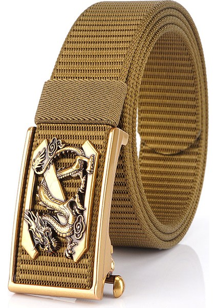 Erkek Otomatik Toka Kalınlaşmış Naylon Kemer Kişilik Kemer Gençlik Minimalist Pantolon Askısı (Yurt Dışından)