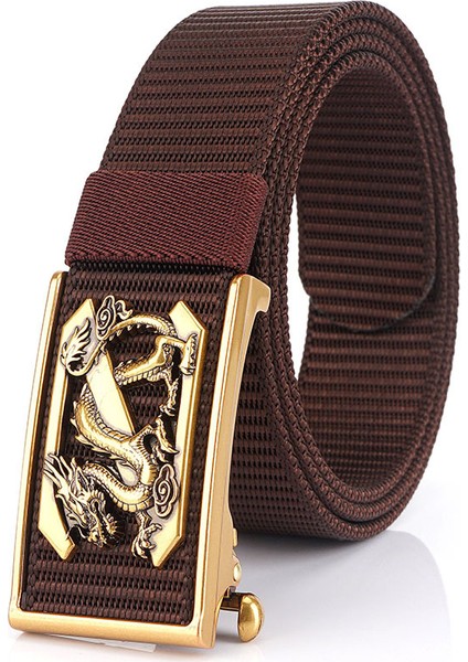 Erkek Otomatik Toka Kalınlaşmış Naylon Kemer Kişilik Kemer Gençlik Minimalist Pantolon Askısı (Yurt Dışından)