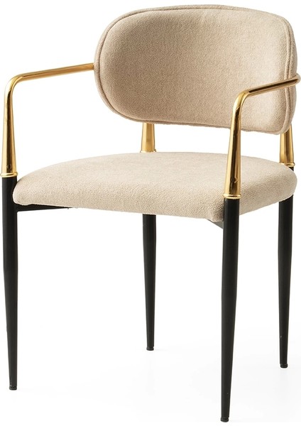 Asy Kumaş Salon ve Mutfak Sandalyesi Metal Ayaklı 4 Adet