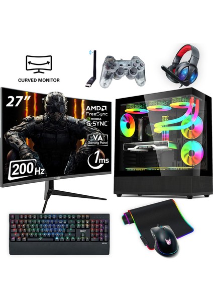 Nextgen E-X I5-14400F 32GB 1tb M.2 Nvme Rtx 4060 8gb 27" 200HZ 240MM Sıvı Soğutma Oyuncu Masaüstü Bilgisayarı
