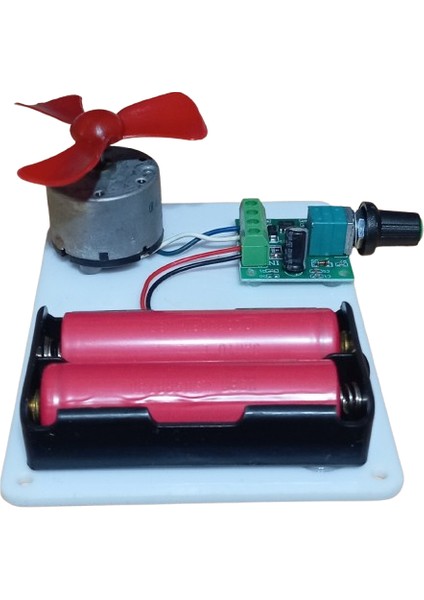 Pervaneli Motor Hızı Ayarlanabilen Şarjlı Pilli Öğrenci Deney Devresi