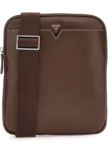 Erkek Frienze Crossbody Fl Mini Omuz Çantası - Kahverengi